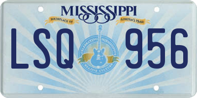 MS license plate LSQ956