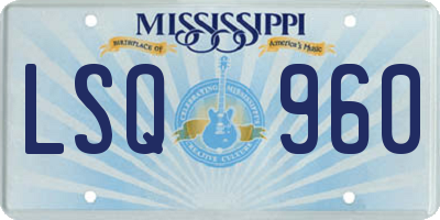 MS license plate LSQ960