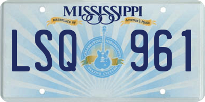 MS license plate LSQ961