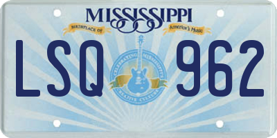 MS license plate LSQ962