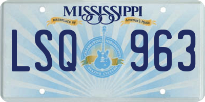 MS license plate LSQ963