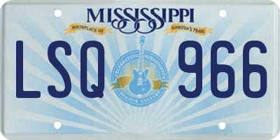 MS license plate LSQ966
