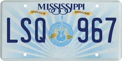 MS license plate LSQ967