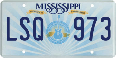 MS license plate LSQ973