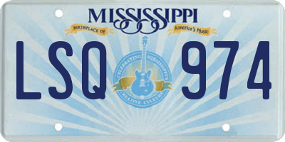 MS license plate LSQ974