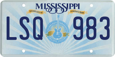 MS license plate LSQ983
