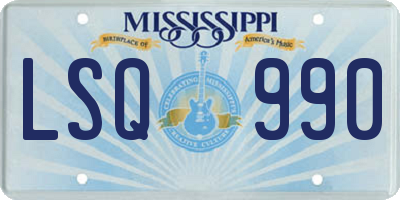 MS license plate LSQ990