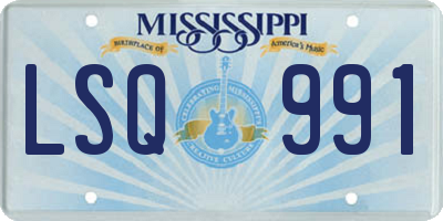 MS license plate LSQ991