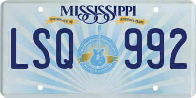 MS license plate LSQ992