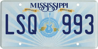 MS license plate LSQ993