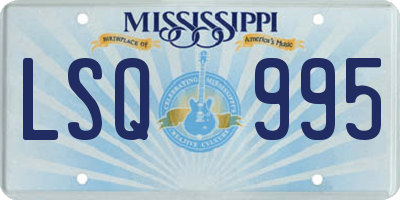MS license plate LSQ995