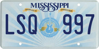 MS license plate LSQ997