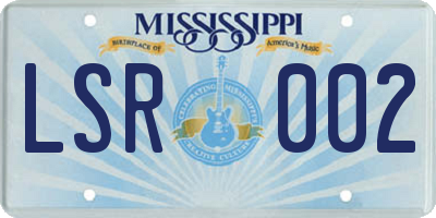 MS license plate LSR002