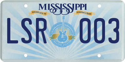 MS license plate LSR003