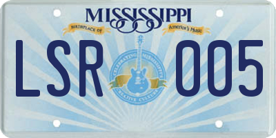 MS license plate LSR005