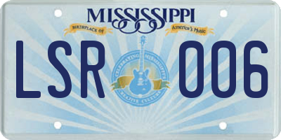 MS license plate LSR006