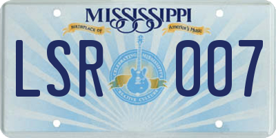 MS license plate LSR007