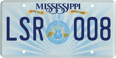 MS license plate LSR008