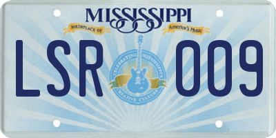 MS license plate LSR009