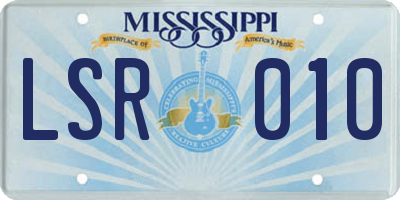 MS license plate LSR010