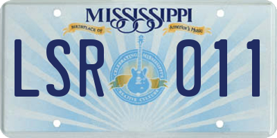 MS license plate LSR011