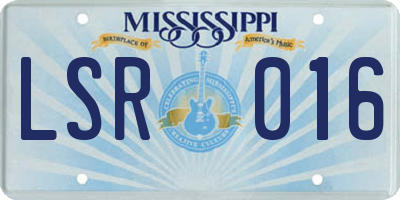 MS license plate LSR016