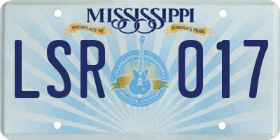 MS license plate LSR017
