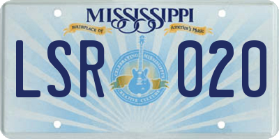 MS license plate LSR020