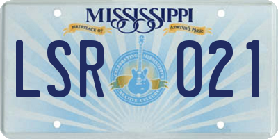 MS license plate LSR021
