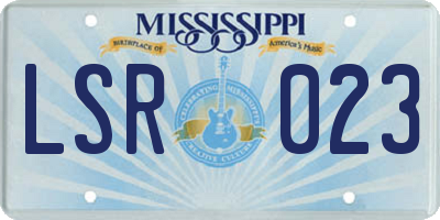 MS license plate LSR023