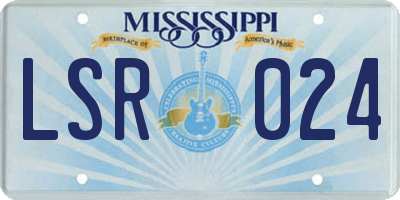 MS license plate LSR024