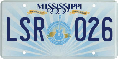 MS license plate LSR026