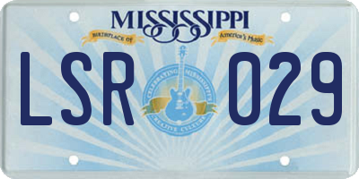 MS license plate LSR029