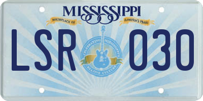 MS license plate LSR030