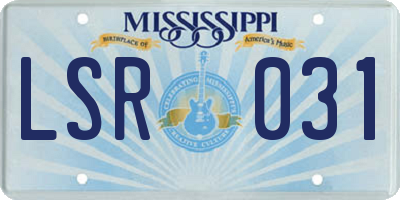 MS license plate LSR031