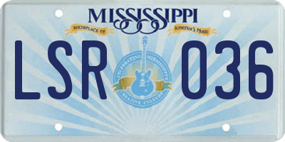 MS license plate LSR036