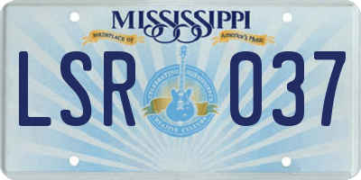 MS license plate LSR037