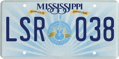 MS license plate LSR038