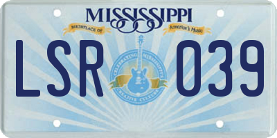 MS license plate LSR039