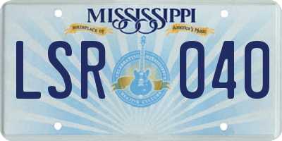 MS license plate LSR040