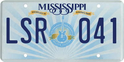 MS license plate LSR041