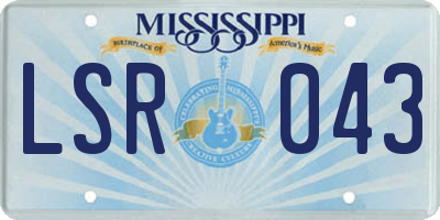 MS license plate LSR043