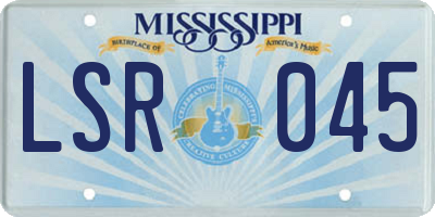 MS license plate LSR045
