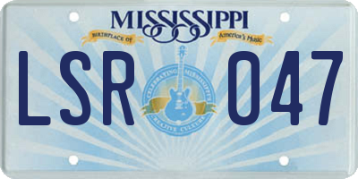 MS license plate LSR047