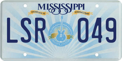 MS license plate LSR049