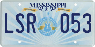 MS license plate LSR053