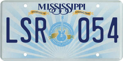 MS license plate LSR054