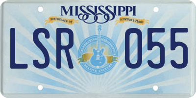 MS license plate LSR055