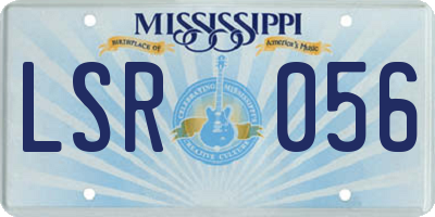 MS license plate LSR056