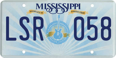 MS license plate LSR058